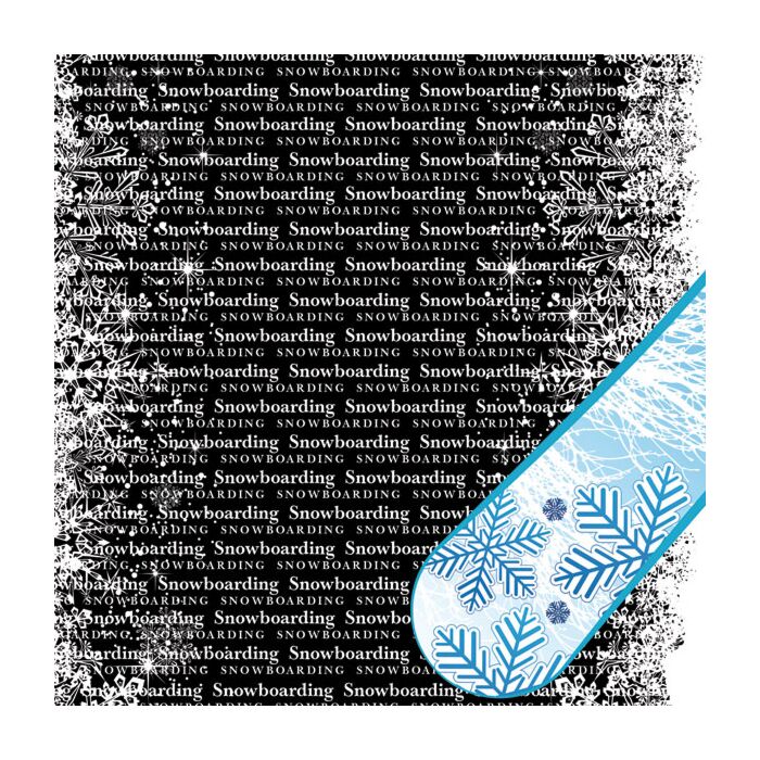 Scrapbook Customs Snowboarding Go Big Left Paper 12x12