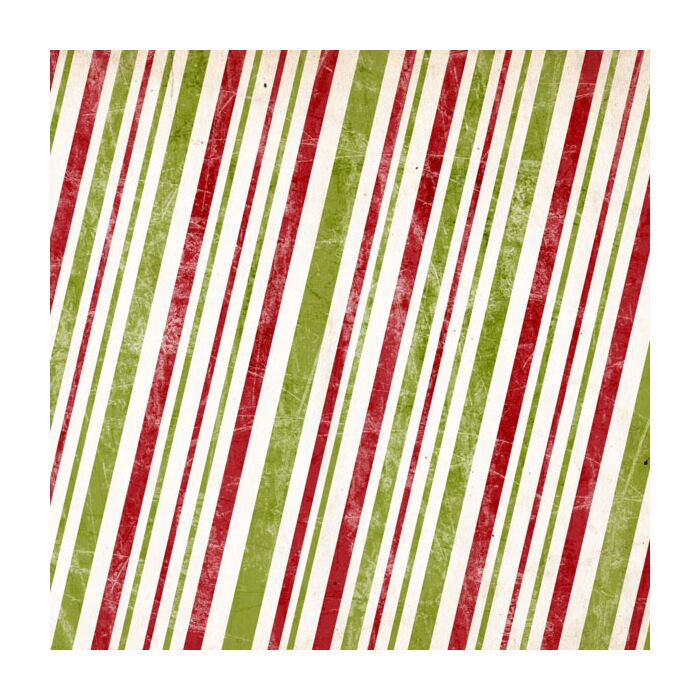 Scrapbook Customs - Single Sided Paper 12 x 12 - Xmas Distressed Side Stripe