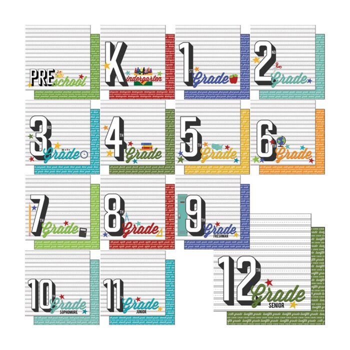Scrapbook Customs - SCHOOL YEARS KIT PAPER