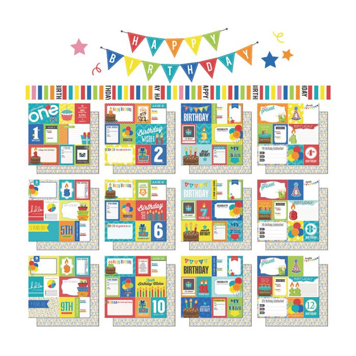 Scrapbook Customs - 1st-12th Birthday DS Journal Pack (DS Paper 12 x 12)