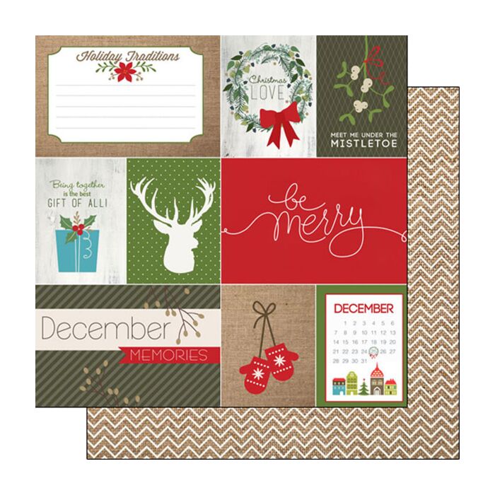 Scrapbook Customs - Double Sided Paper 12 x 12 - Burlap Christmas DS Journal