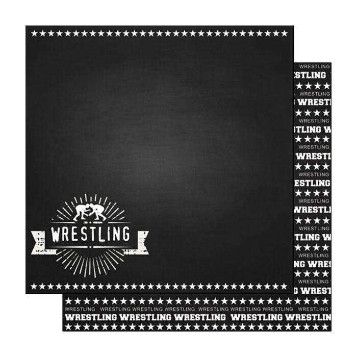 Scrapbook Customs Wrestling - DS Chalkboard Sports (Double-Sided Paper 12 x 12)