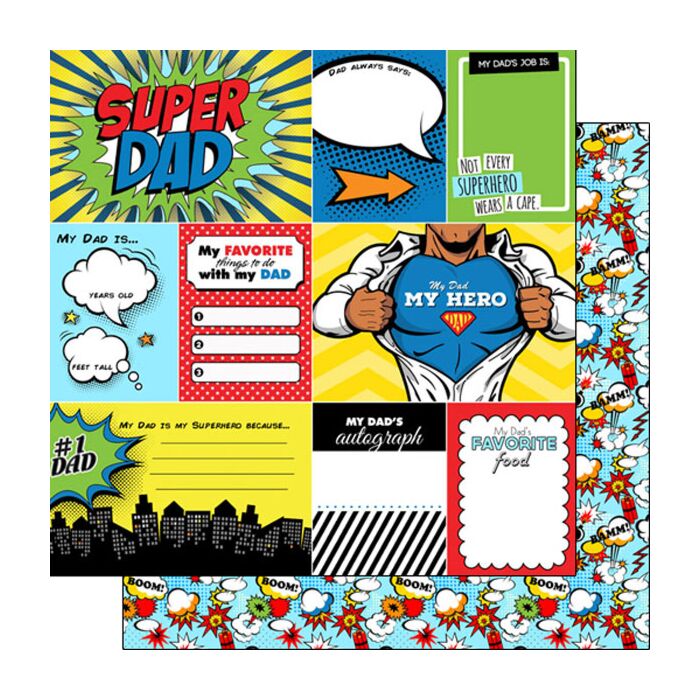 Scrapbook Customs - 12x12 Paper - Superhero Dad DS Journal