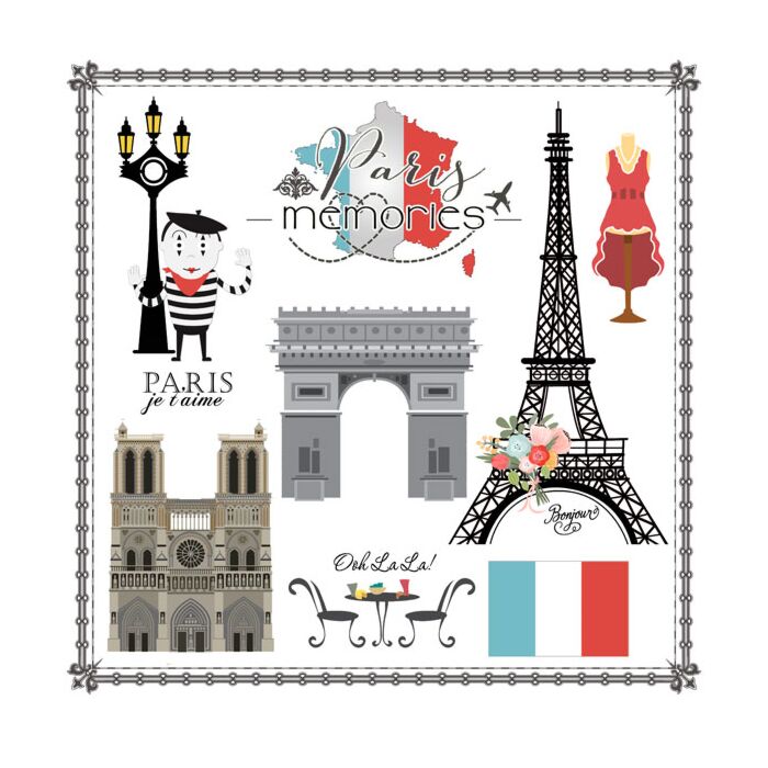 Scrapbook Customs - Paris Memories Cut Out