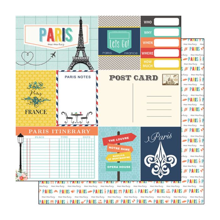 Scrapbook Customs PARIS MEMORIES JOURNAL DS 12x12 PAPER