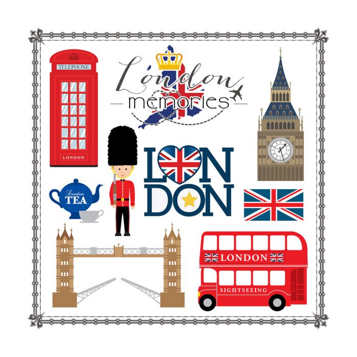 Scrapbook Customs - London Memories Cut Out Paper