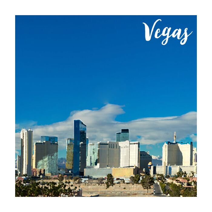 Scrapbook Customs - Single Sided Paper 12 x 12 - Las Vegas Strip - Left Watercolor