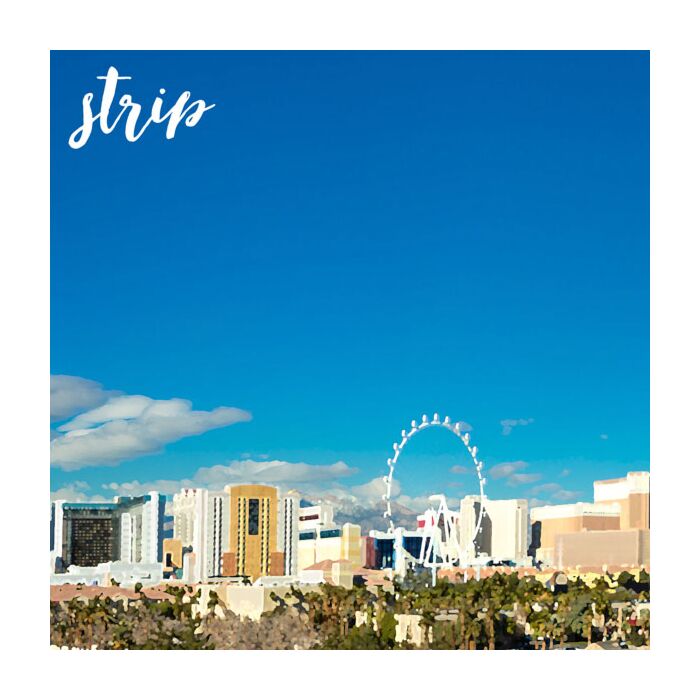Scrapbook Customs - Single Sided Paper 12 x 12 - Las Vegas Strip - Right Watercolor