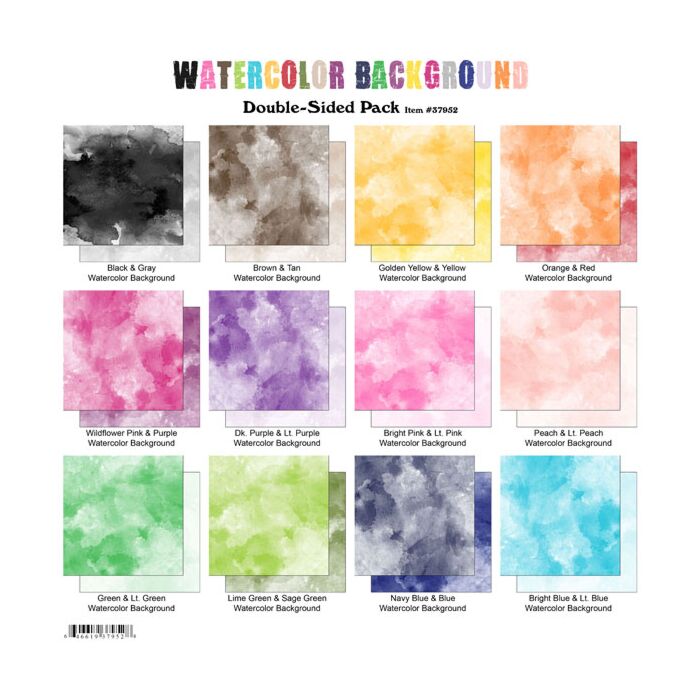Scrapbook Customs - Watercolor DS BG - Pack (DS Paper 12 x 12)
