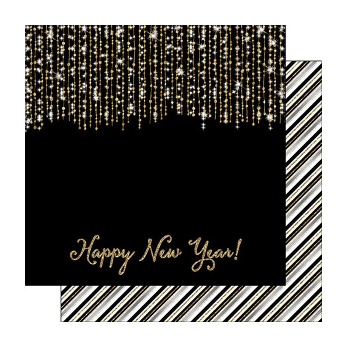 Scrapbook Customs - Double Sided Paper 12 x 12 - Happy New Year