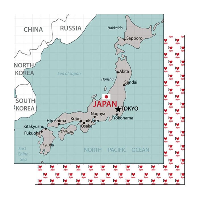 Preorder Scrapbook Customs Japan Adventure Map Paper