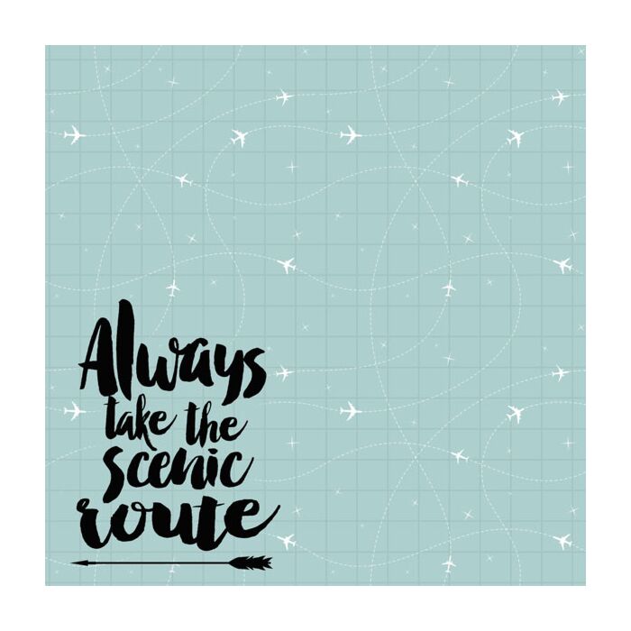 Scrapbook Customs - Always Take the Scenic Route Paper 12 x 12