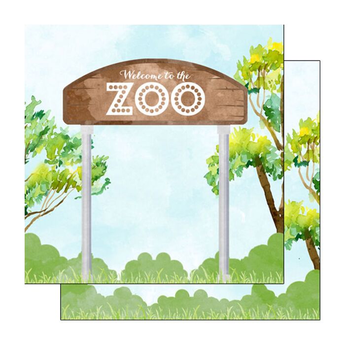 Scrapbook Customs Zoo Gate Watercolor Paper 12x12