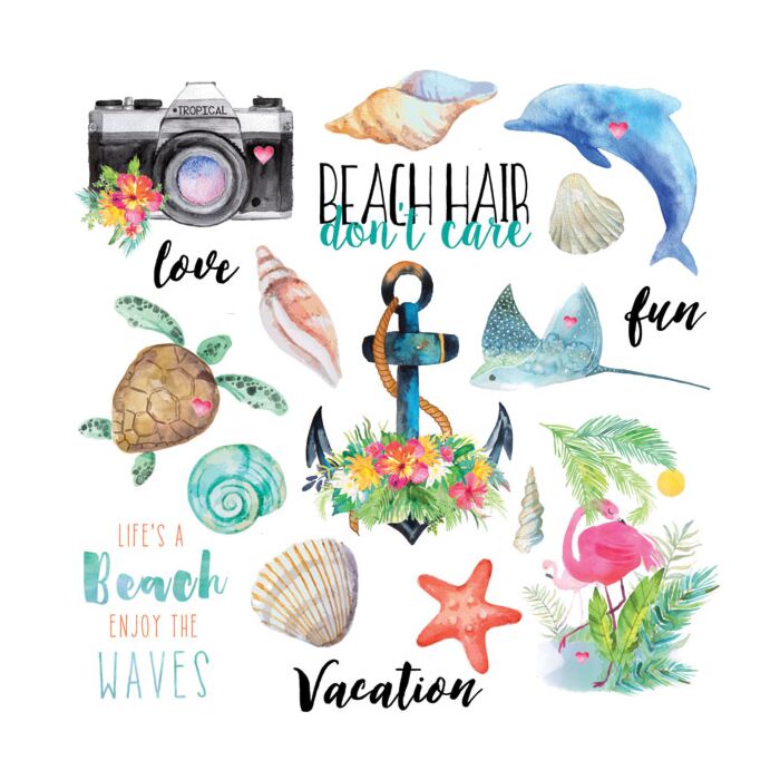 Scrapbook Customs - 12x12 Paper - Getaway Cut Out #1