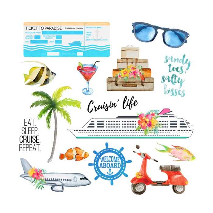 Scrapbook Customs - 12x12 Paper - Getaway Cut Out #2