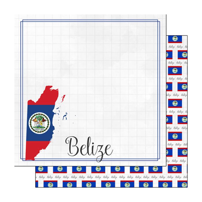 Scrapbook Customs Belize Adventure Border Paper Double-Sided Paper 12 x 12