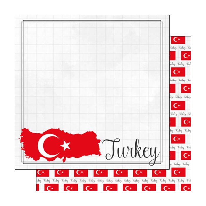 Scrapbook Customs Turkey Adventure Border Paper Double-Sided Paper 12 x 12