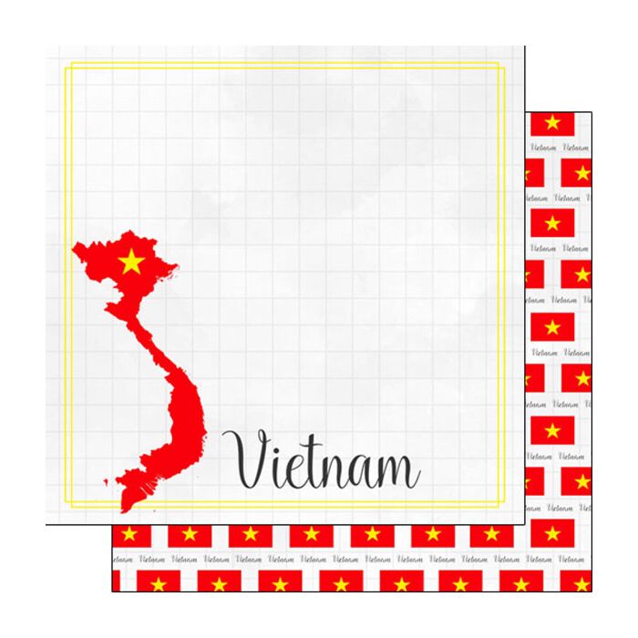 Scrapbook Customs Vietnam Adventure Border Paper Double-Sided Paper 12 x 12
