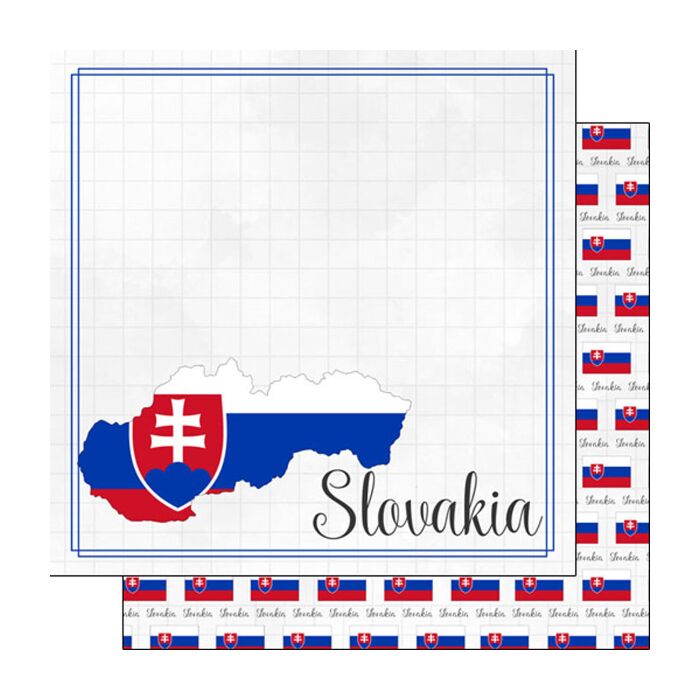 Scrapbook Customs Slovakia Adventure Border Paper 12x12    