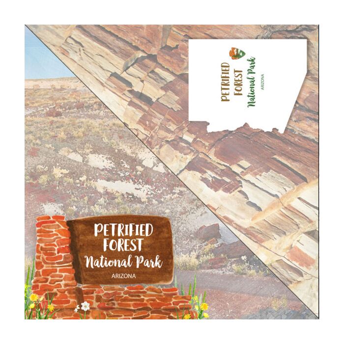 Scrapbook Customs - Double Sided Paper 12 x 12 - Petrified Forest National Park Watercolor