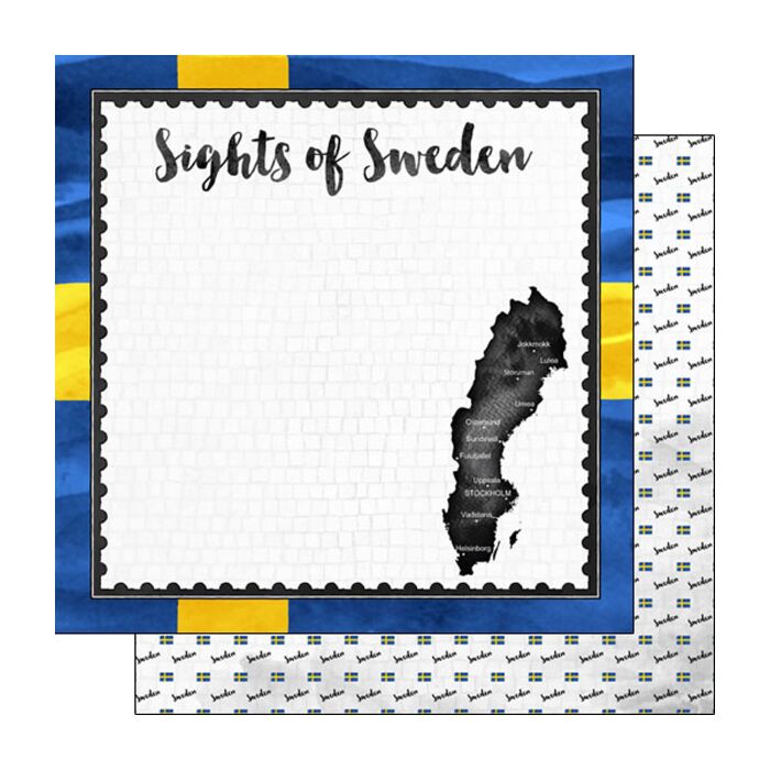 Sweden Flag Sights (Double-Sided Paper 12 x 12)