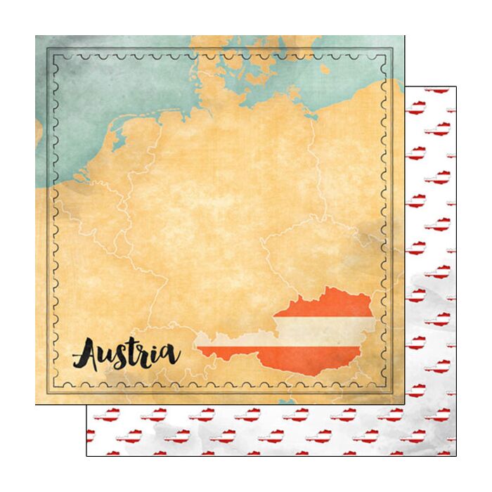 Preorder Scrapbook Customs Austria Map Sights Paper