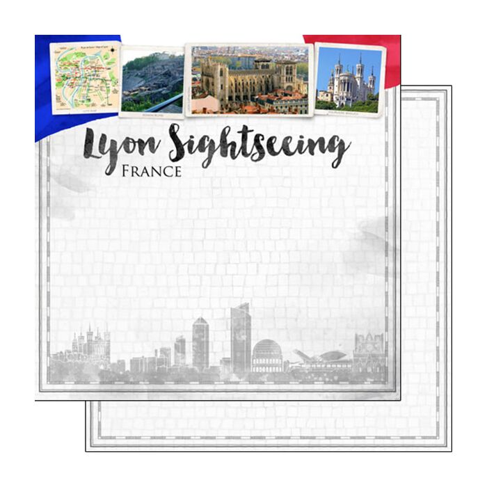 Scrapbook Customs Lyon City Sights Paper 12x12