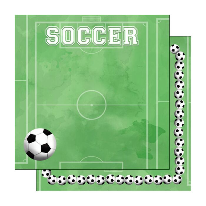 Scrapbook Customs Soccer Watercolor Paper 12x12