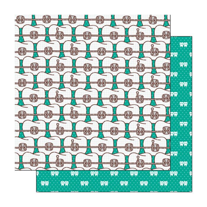 Scrapbook Customs - Double Sided Paper 12 x 12 - Orthodontist Images