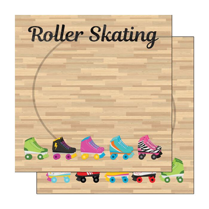Scrapbook Customs Roller Skating Floor Watercolor Paper 12x12