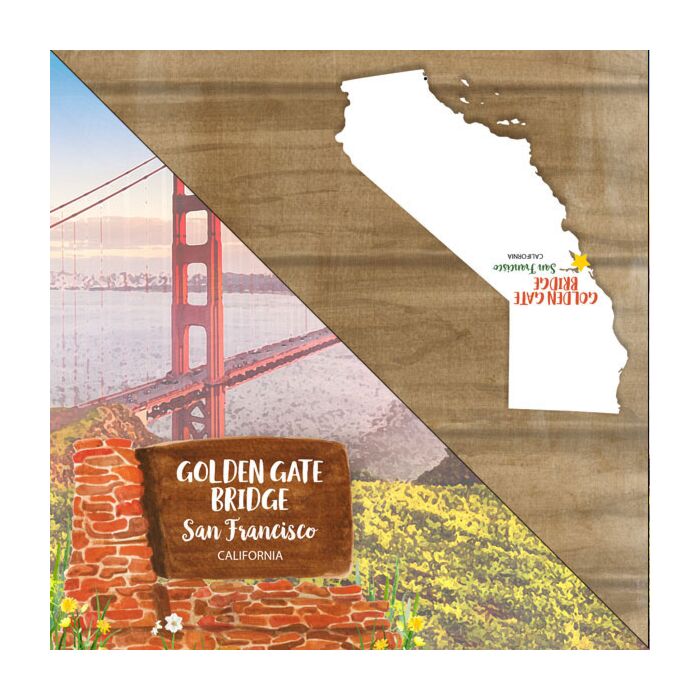 California - Golden Gate San Francisco (Double-Sided Paper 12 x 12)