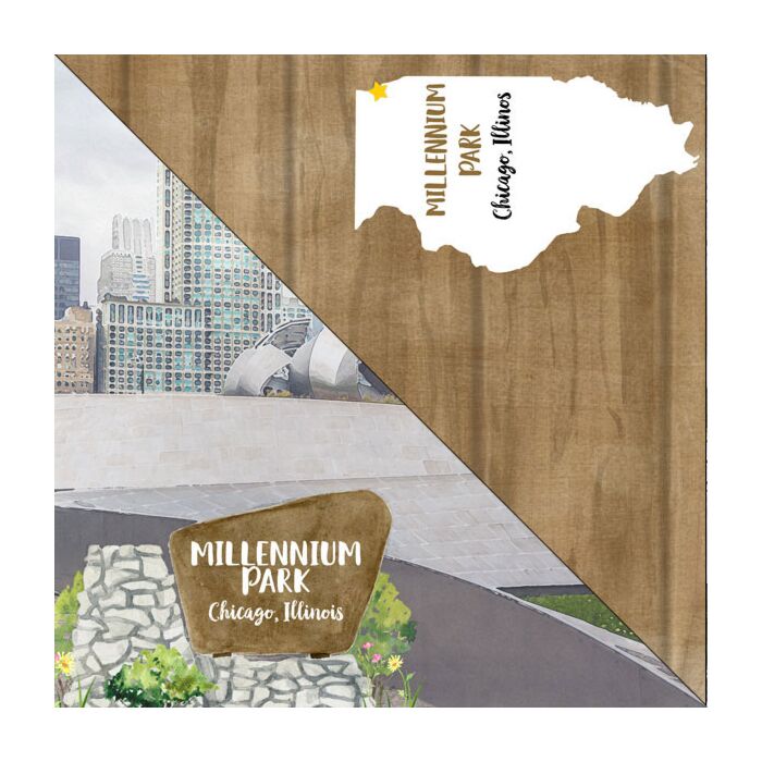 Illinois - Millennium Park Chicago (Double-Sided Paper 12 x 12)