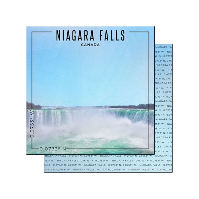 Preorder Scrapbook Customs Canada - Niagara Falls Coordinates Paper