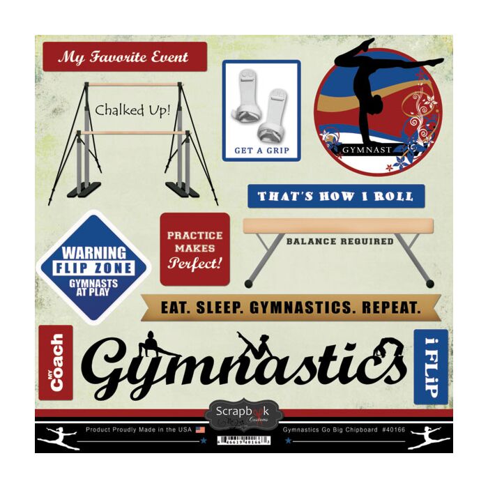 Scrapbook Customs Gymnastics Go Big 12x12 Sticker