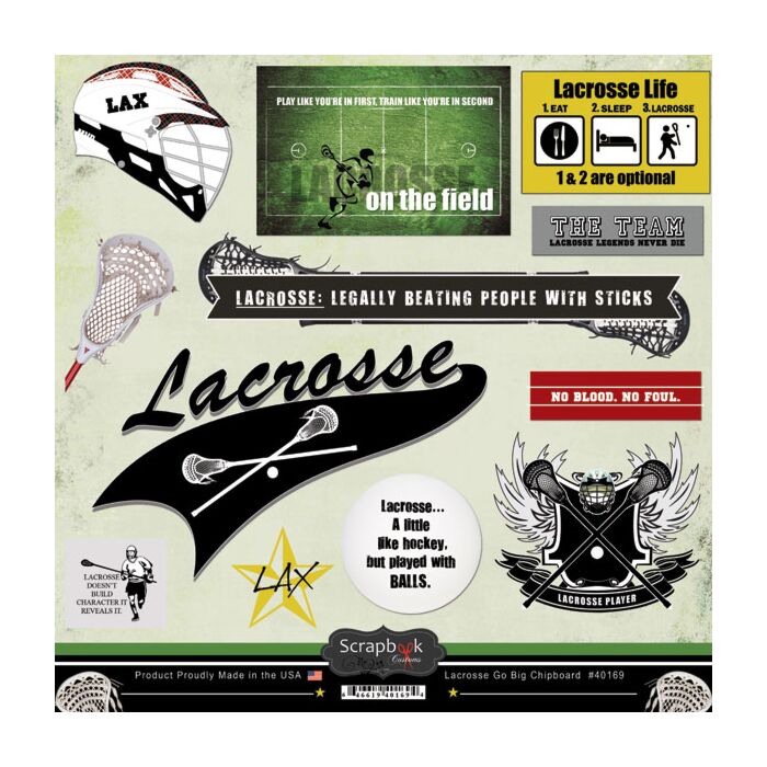 Scrapbook Customs Lacrosse Go Big 12x12 Sticker