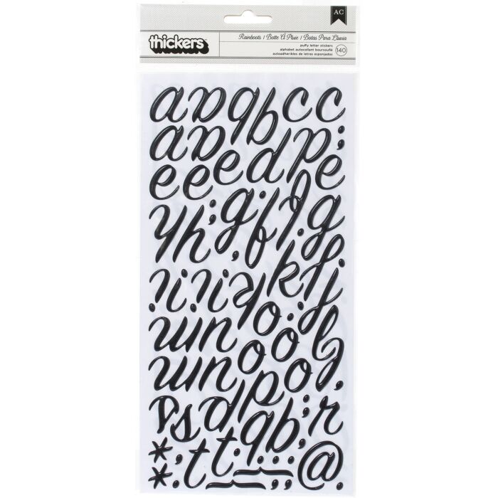 American Crafts Foil Alphabet Stickers-Rain Boots-Black