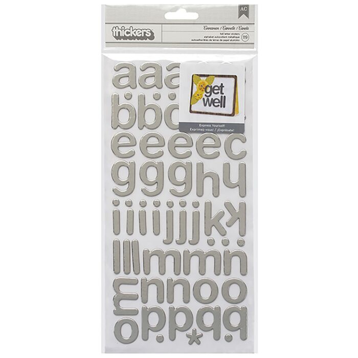 American Crafts Thickers Foil Stickers 2/Pkg-Cinnamon - Silver