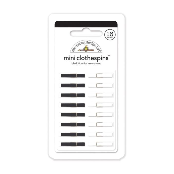 Doodlebug Designs - Mini Clothespins - Black and White assortment