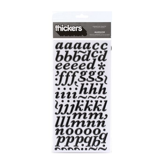 Thickers Printed Chipboard Stickers 6"X11" Sheets 2/Pkg-Marquise - Black