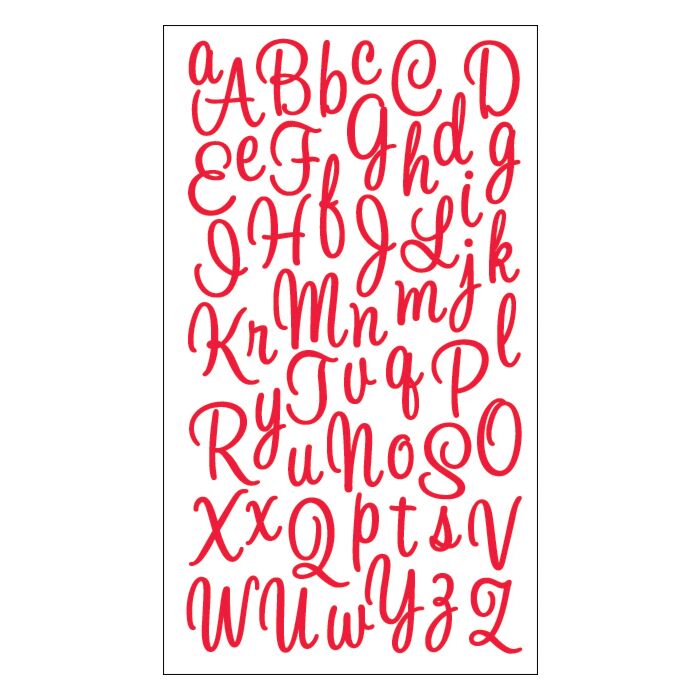 Sticko Alphabet Stickers-Sweetheart Script Small Glitter Red