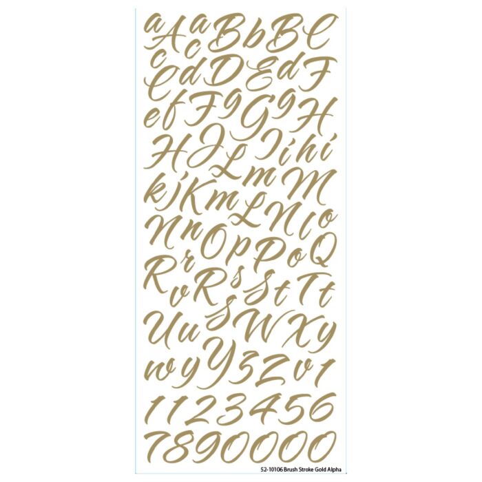 Sticko Alphabet Stickers-Brush Stroke Gold