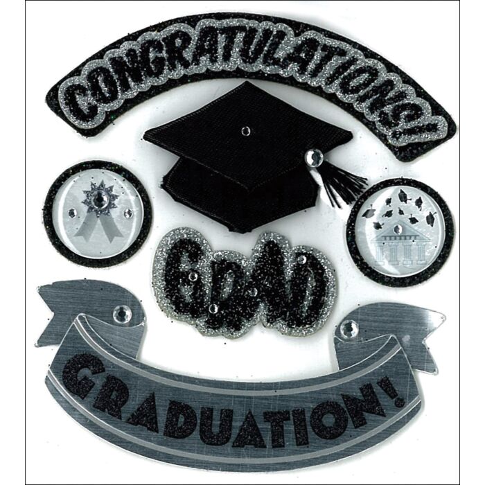 Jolee's Boutique Dimensional Stickers-Hats Off Grad