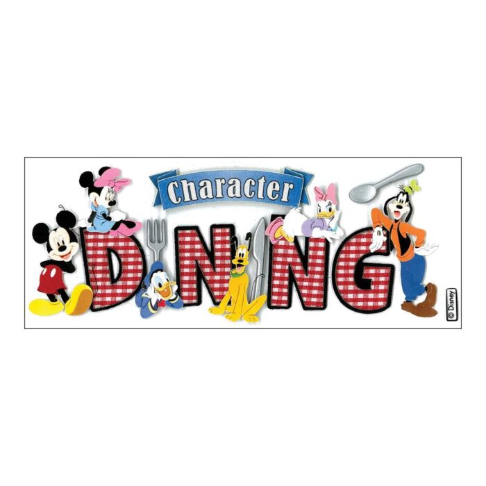 EK SUCCESS-Disney Dimensional Title Sticker. Fabulous multi-media title stickers perfect for your scrapbook pages and paper crafts! This package contains Disney Character Dining: 6-1/2x2-1/2 inches. 
