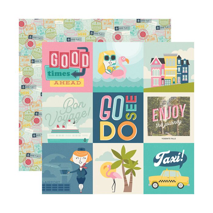 Simple Stories - Going Places Double-Sided Paper - 4x4 Elements
