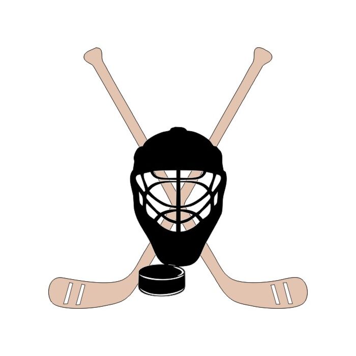 Scrapbook Customs Hockey w/ Sticks Laser Die Cut