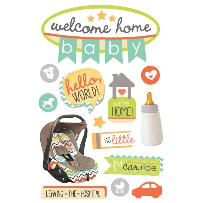 Paper House Welcome Home Baby Dimensional Sticker