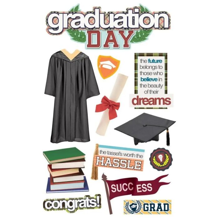 Paper House Graduation Day Dimensional Stickers