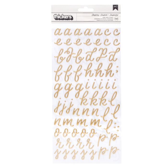 Again & Again Thickers Stickers 5.5"X11" 145/Pkg-Simplicity Alpha/Puffy