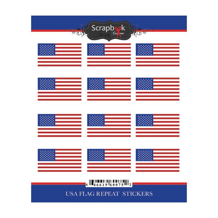 Scrapbook Customs USA Flag Repeat Sticker