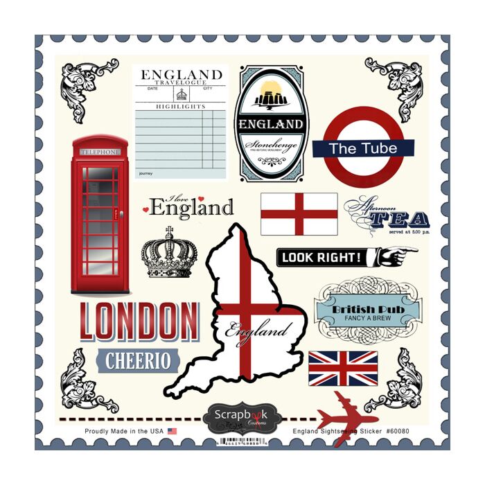Preorder Scrapbook Customs England - Sightseeing Sticker